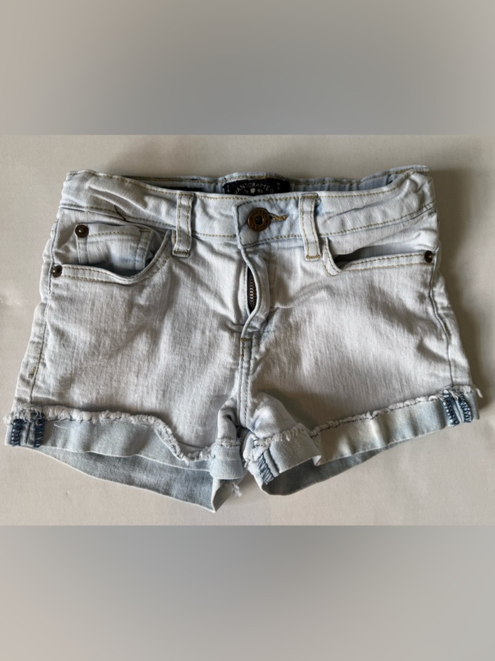 Lucky Brand Riley Pale Blue Rolled Cuff Denim Shorts